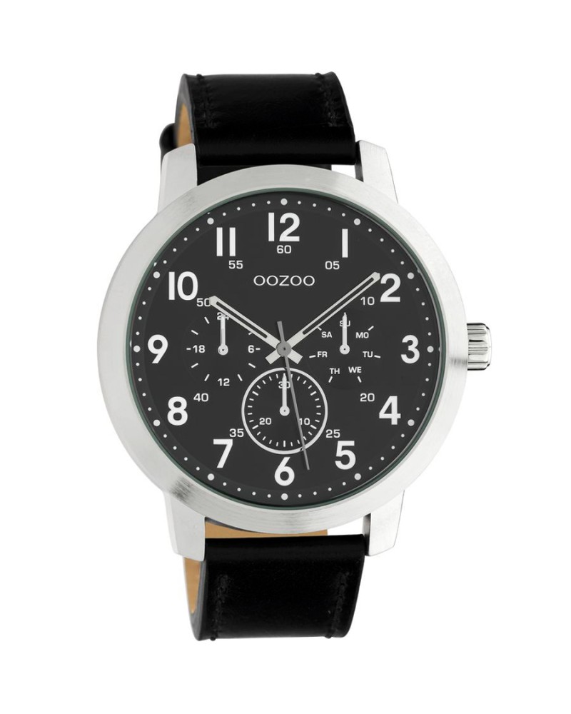Ρολόι OOZOO Timepieces 45 mm Black Leather Strap - C10506