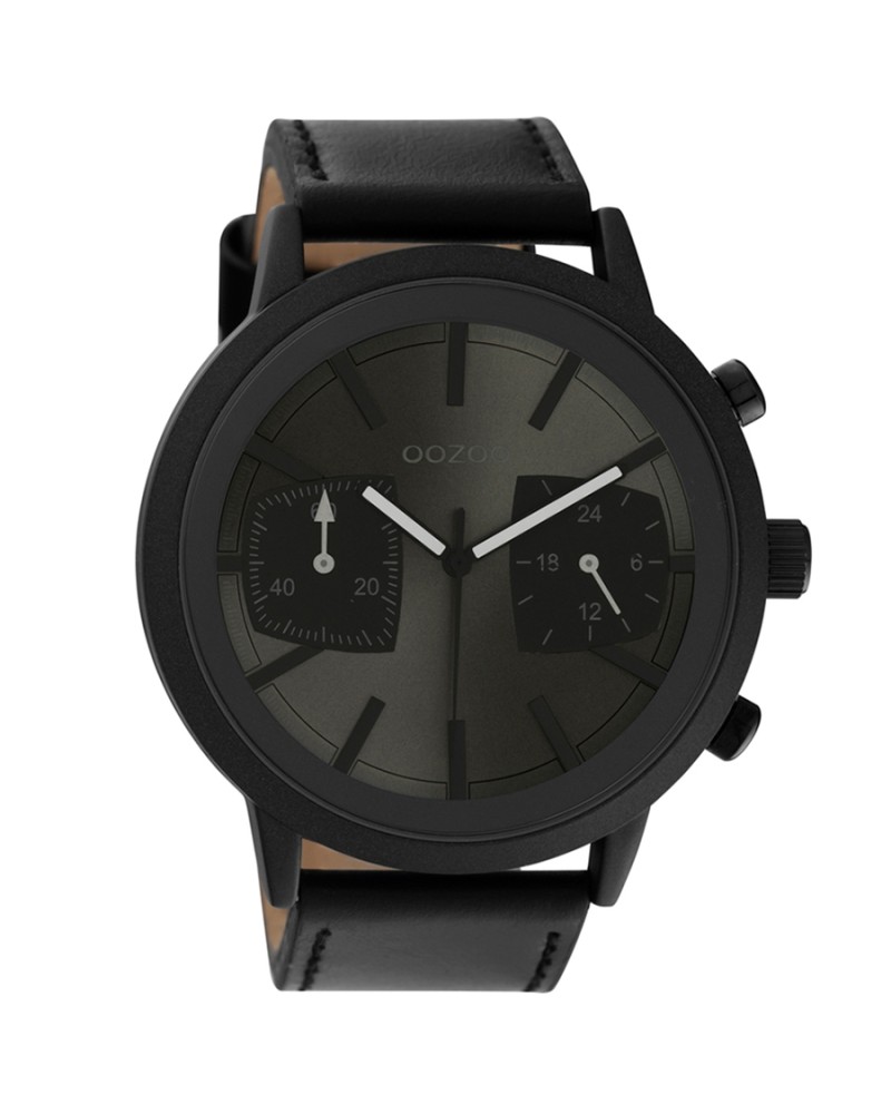 Ρολόι OOZOO Timepieces 50 mm Black Leather Strap - C10808