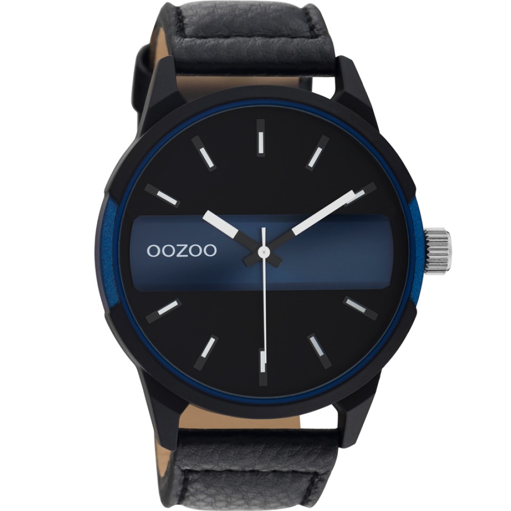Ρολόι OOZOO Timepieces Black Leather Strap C11003 - C11003