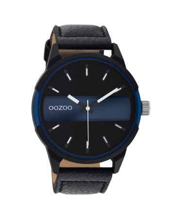Ρολόι OOZOO Timepieces Black Leather Strap C11003 - C11003