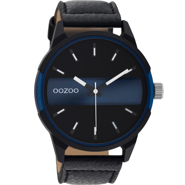 Ρολόι OOZOO Timepieces Black Leather Strap C11003 - C11003