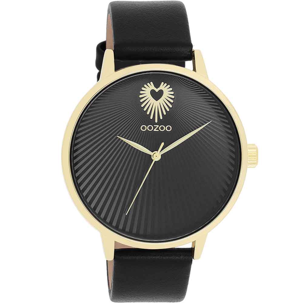 Ρολόι OOZOO Timepieces Black Leather Strap - C11242