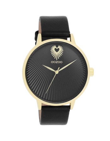 Ρολόι OOZOO Timepieces Black Leather Strap - C11242