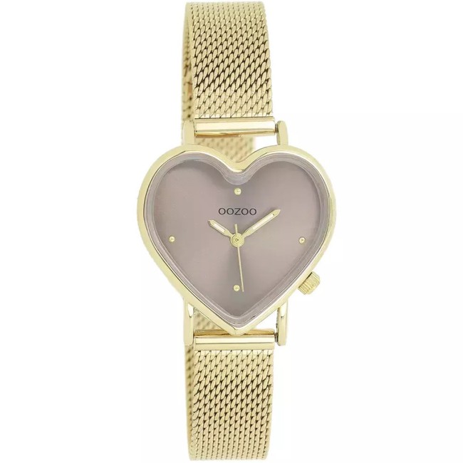Ρολόι OOZOO Ladies Timepieces Gold Stainless Steel Bracelet With Heart - C11416