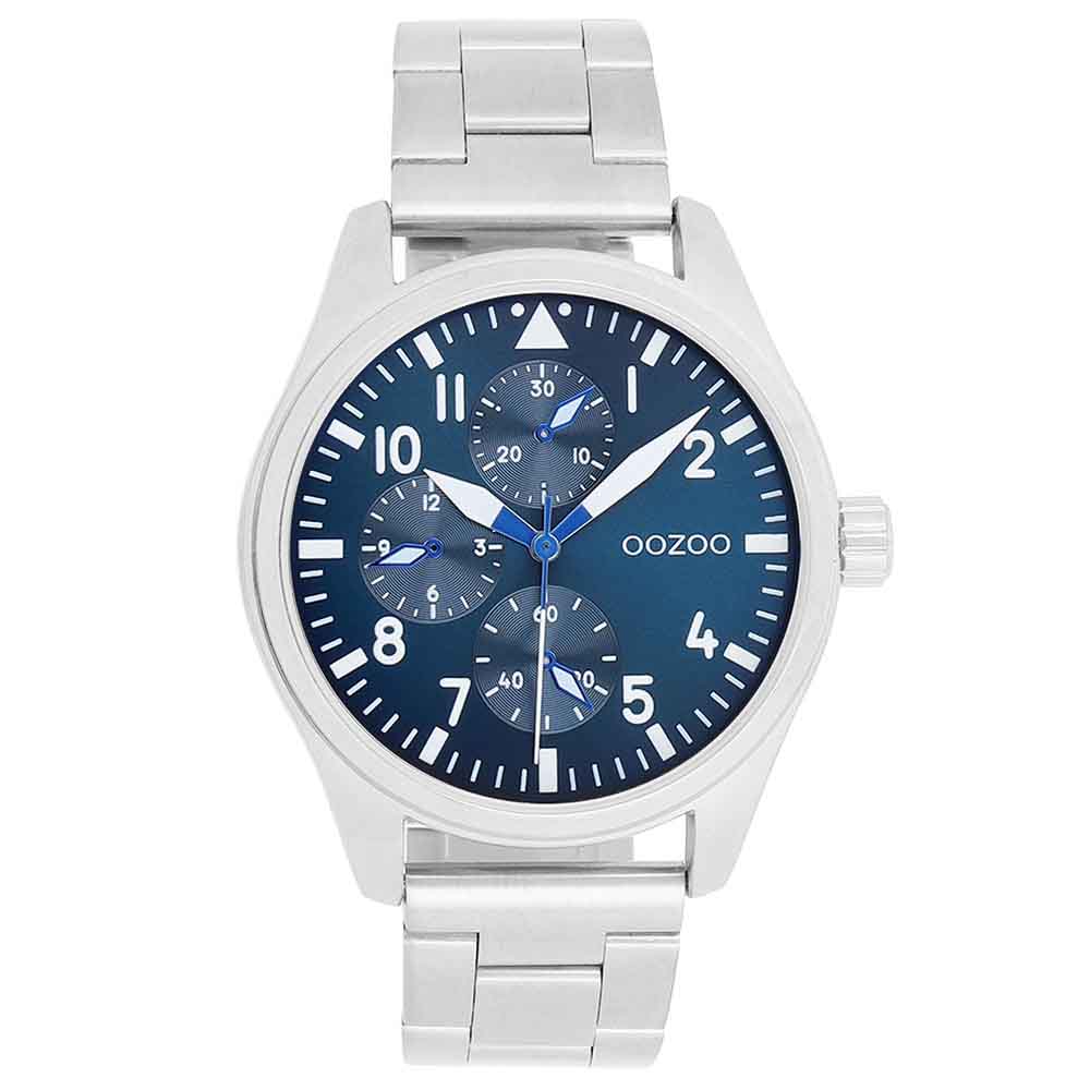 Ρολόι OOZOO Timepieces 42mm Blue Dial Silver Stainless Steel Bracelet - C11505