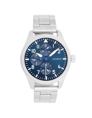 Ρολόι OOZOO Timepieces 42mm Blue Dial Silver Stainless Steel Bracelet - C11505