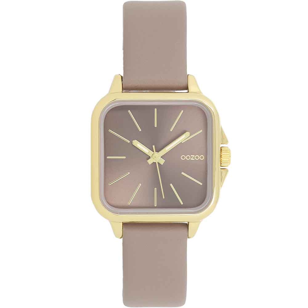 Ρολόι OOZOO 34mm Square TAUPE Leather Strap - C11612