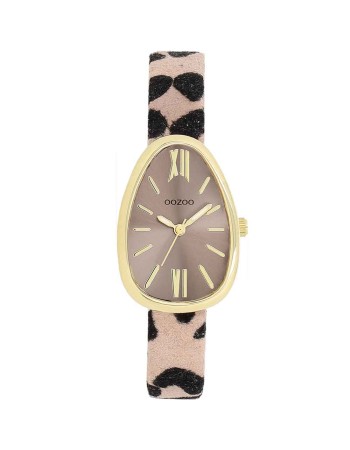 Ρολόι OOZOO egg-shaped 31x24mm Animal Print Leather Strap - C11638