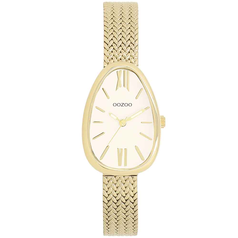 Ρολόι OOZOO egg-shaped 31x24mm Gold Plated Bracelet - C11642