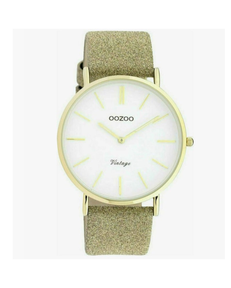 Ρολόι OOZOO Vintage 40 mm Pink Dial and Nude Leather Strap - C20148