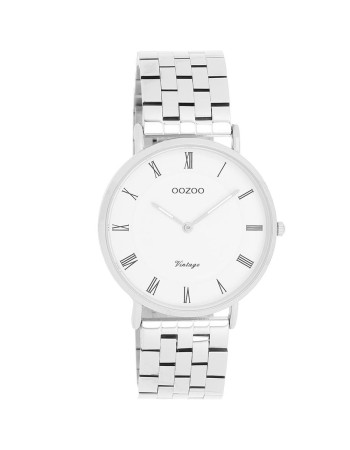 Ρολόι OOZOO Timepieces 35mm White Dial Silver Steel Bracelet - C20365