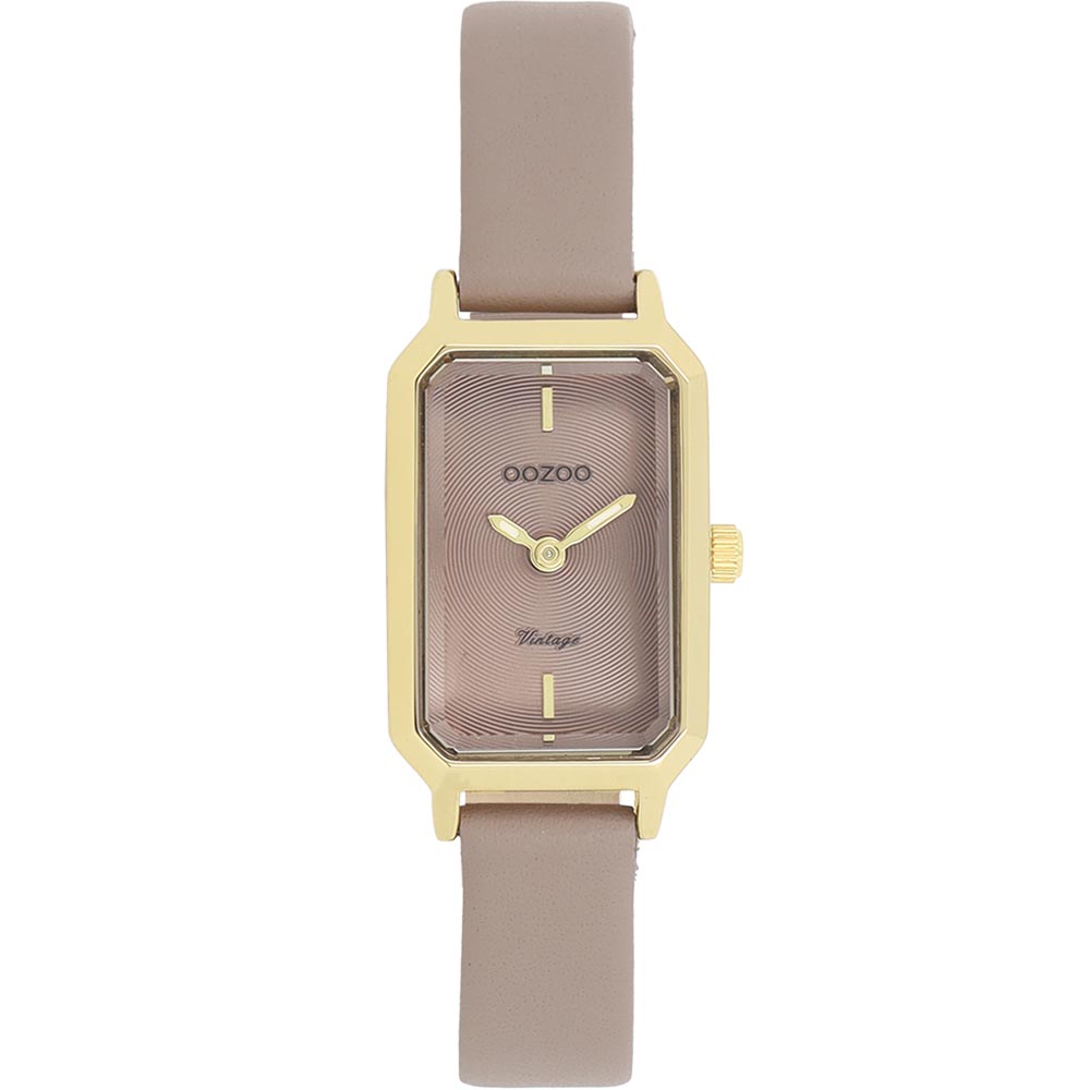 Ρολόι OOZOO Vintage 22x19mm Taupe Leather Strap - C20420