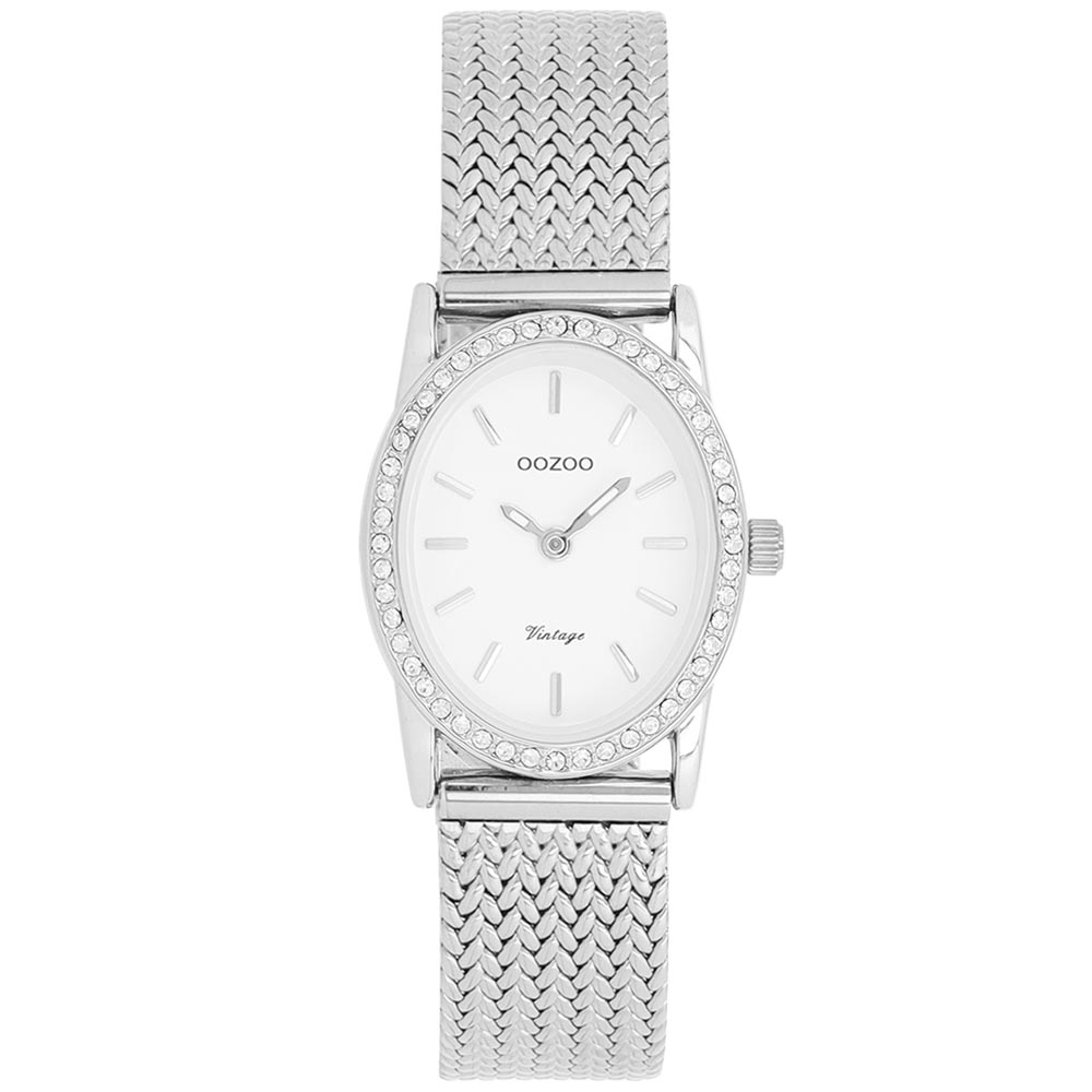 Ρολόι OOZOO oval-shaped 28x22.5mm Silver Plated Bracelet - C20430