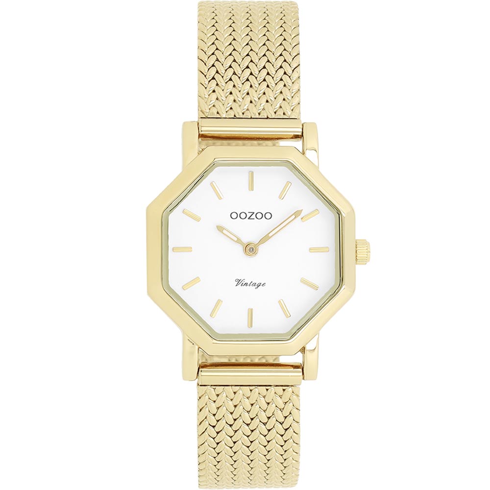 Ρολόι OOZOO polygon-shaped 28mm Gold Plated Bracelet - C20436