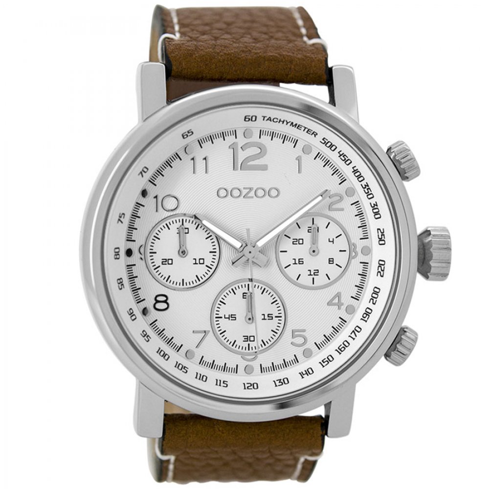 Ρολόι OOZOO Timepieces Brown Leather Strap - C9455