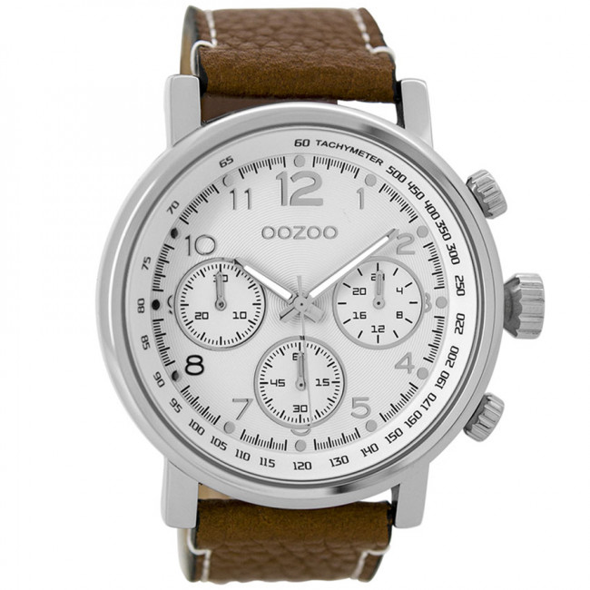 Ρολόι OOZOO Timepieces Brown Leather Strap - C9455