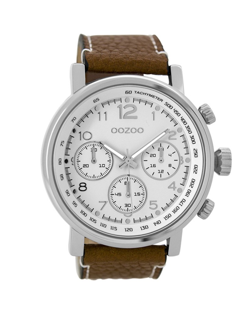 Ρολόι OOZOO Timepieces Brown Leather Strap - C9455