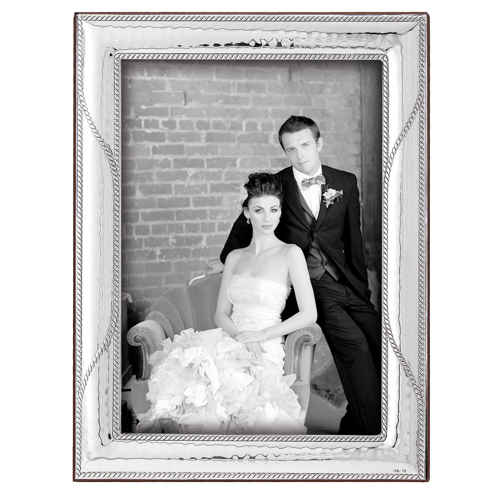 Κορνίζα Ασημένια Φωτογραφίας Γάμου 13x18 - MA-412W-B