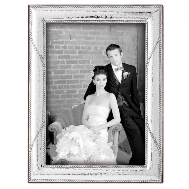 Κορνίζα Ασημένια Φωτογραφίας Γάμου 13x18 - MA-412W-B