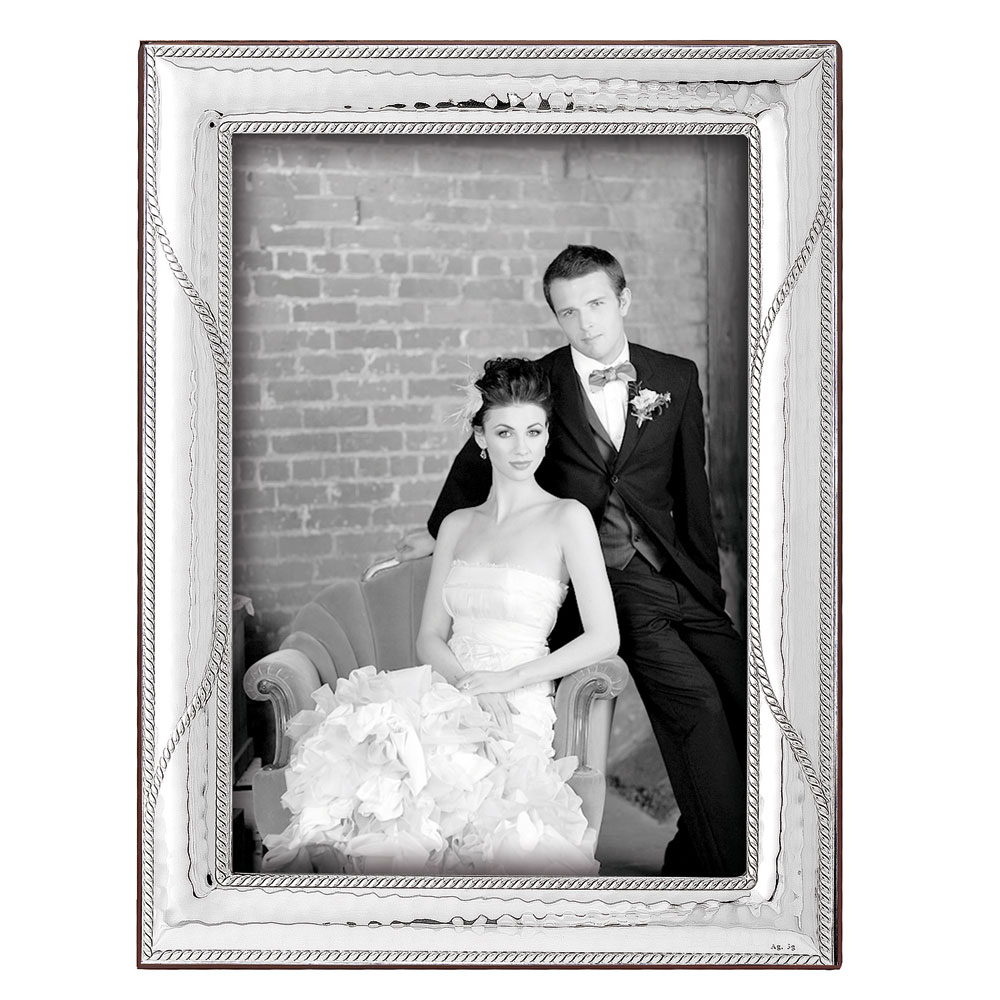 Κορνίζα Ασημένια Φωτογραφίας Γάμου 9x13 - MA-412W-D