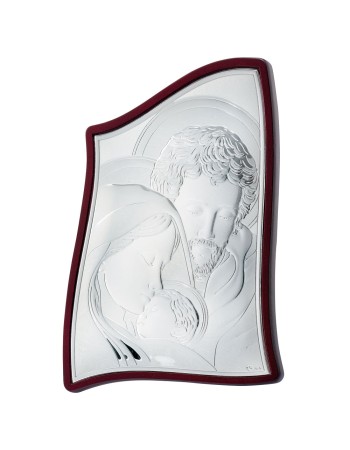 Εικόνα Μοντέρνα Αγία Οικογένεια Καφέ Πλάτη Ασήμι 8x11 - MA-E904-4-8X11