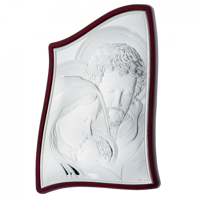 Εικόνα Μοντέρνα Αγία Οικογένεια Καφέ Πλάτη Ασήμι 8x11 - MA-E904-4-8X11