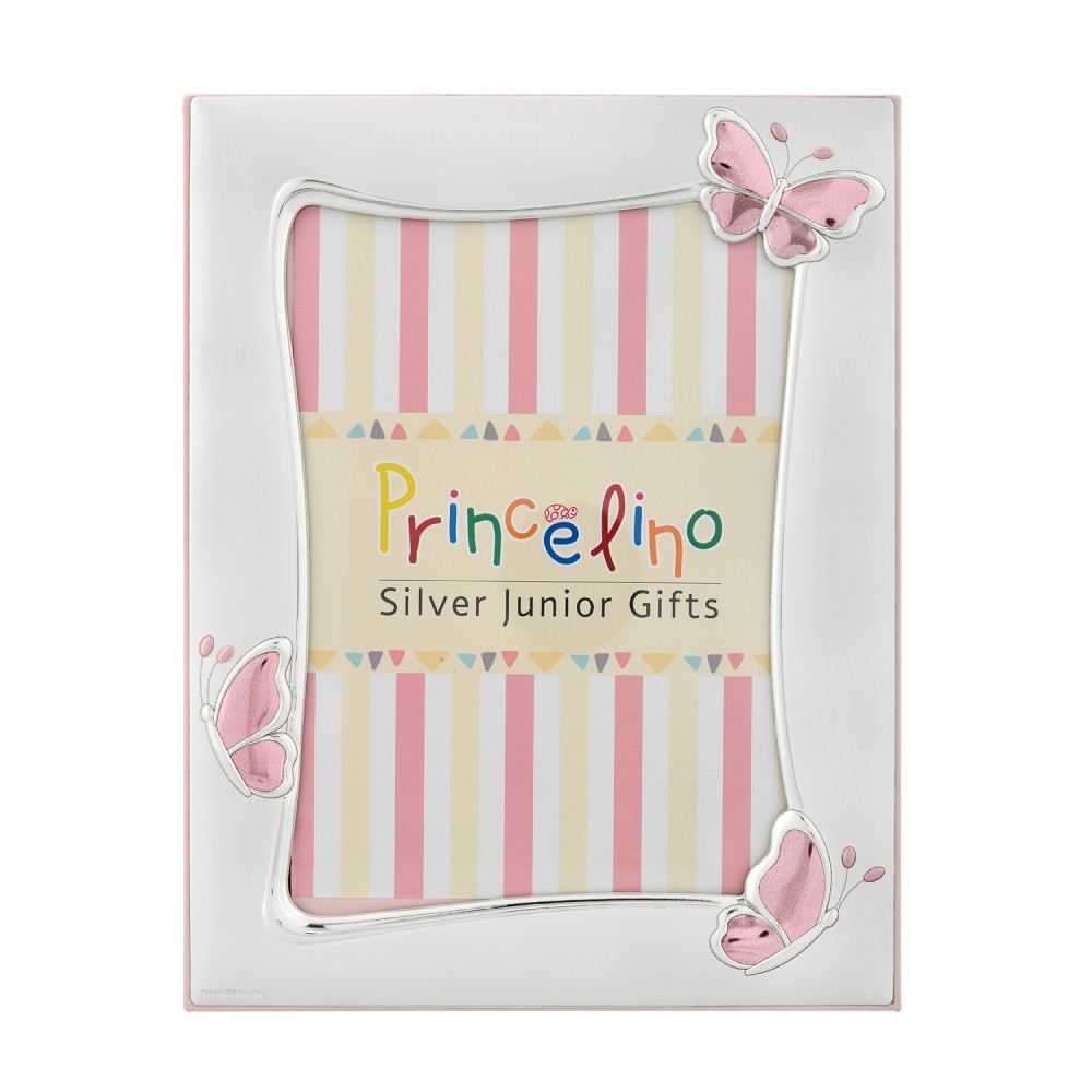 Παιδική Κορνίζα Για Κορίτσι Με Πεταλούδα Ασημένια 9x13 - MA-149D-R