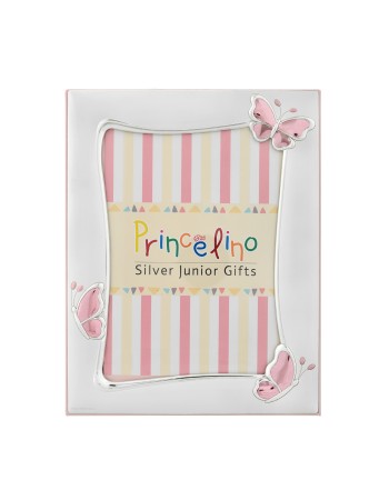 Παιδική Κορνίζα Για Κορίτσι Με Πεταλούδα Ασημένια 9x13 - MA-149D-R