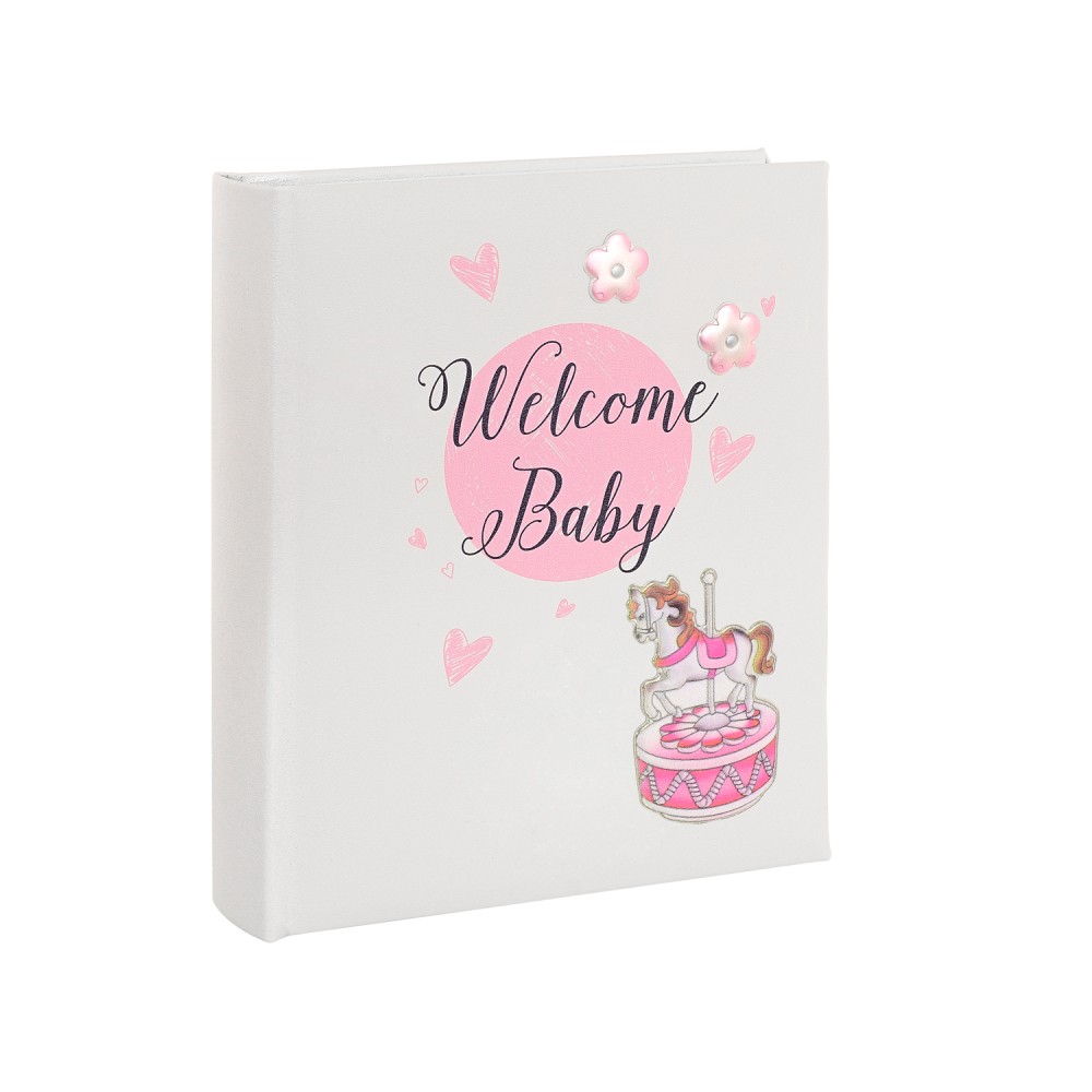 Παιδικό Άλμπουμ Φωτογραφιών Για Κορίτσι Με Καρουζέλ Δερματίνη 20x25 - MA-A300G-RW