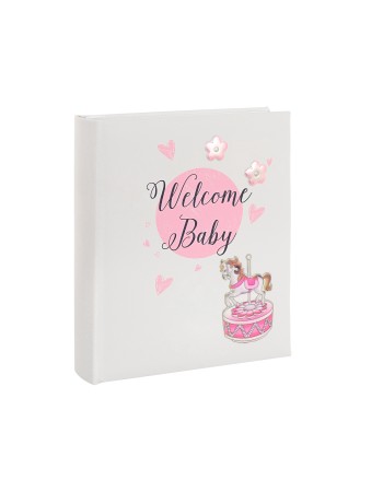 Παιδικό Άλμπουμ Φωτογραφιών Για Κορίτσι Με Καρουζέλ Δερματίνη 20x25 - MA-A300G-RW