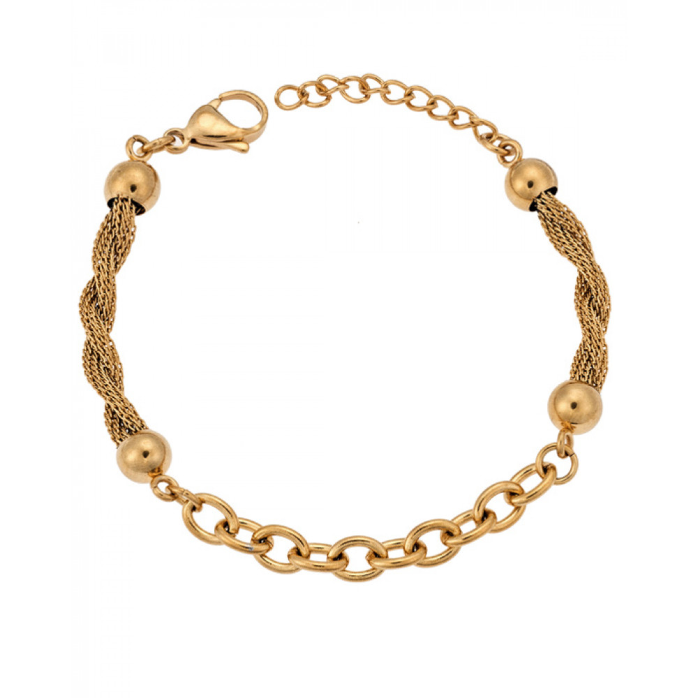 Βραχιόλι PUPPIS Gold Stainless Steel Crystals - PUB12187G