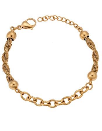 Βραχιόλι PUPPIS Gold Stainless Steel Crystals - PUB12187G