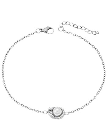 Βραχιόλι PUPPIS Stainless Steel, με πέρλα - PUB20231S