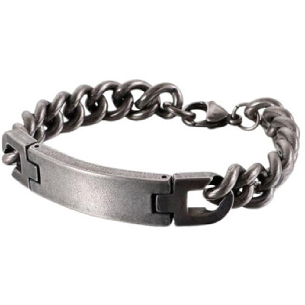 Βραχιόλι PUPPIS Ταυτότητα Gun Metal Stainless Steel - PUB30554B