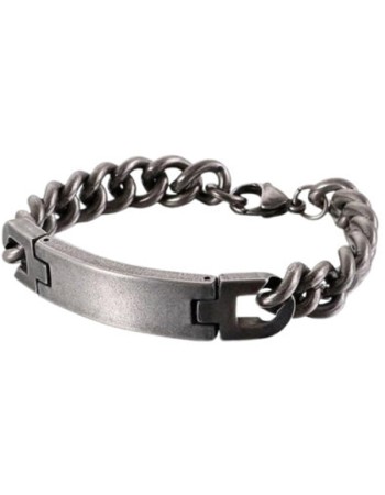 Βραχιόλι PUPPIS Ταυτότητα Gun Metal Stainless Steel - PUB30554B