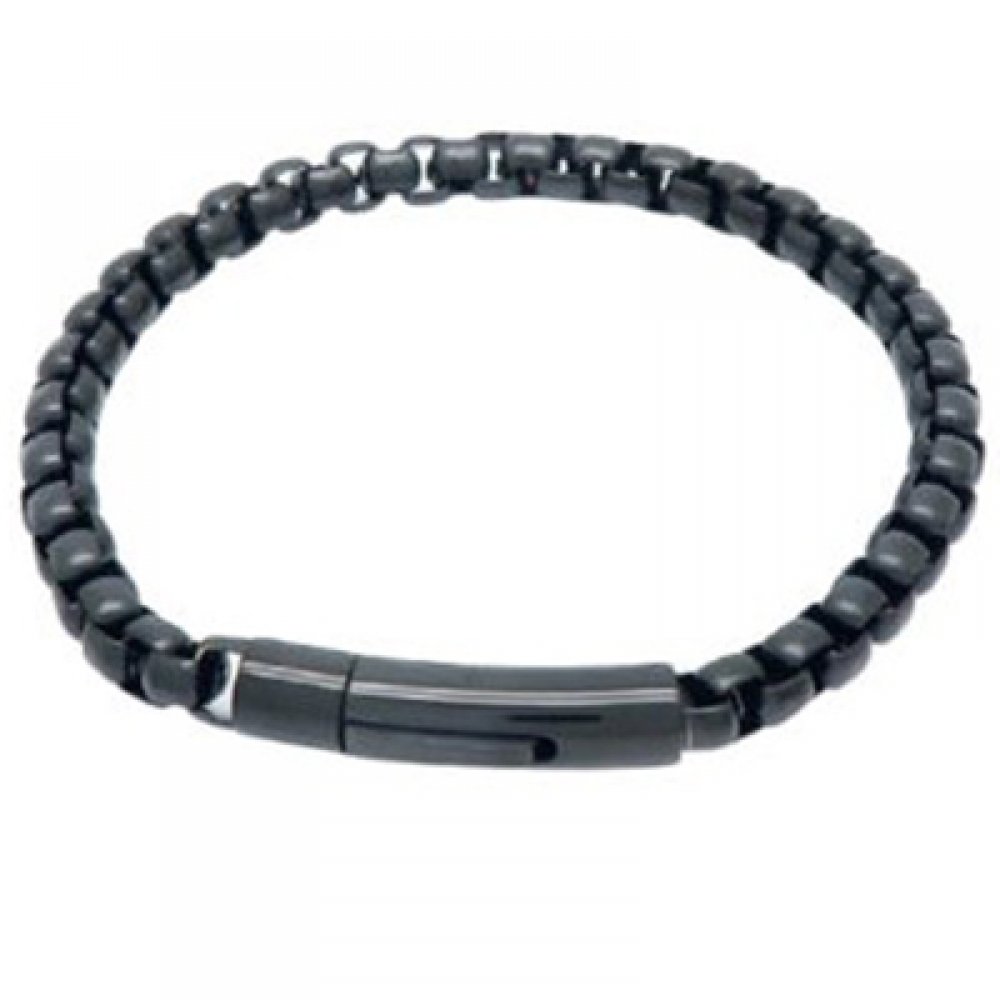 Βραχιόλι PUPPIS Men's Black Stainless Steel - PUB49763B