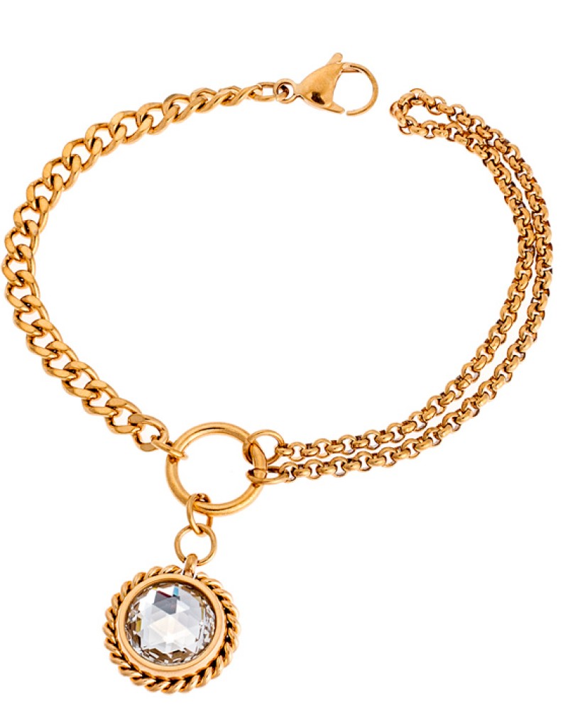 Βραχιόλι PUPPIS Stainless Steel Bracelet Crystal Gold - PUB85383G