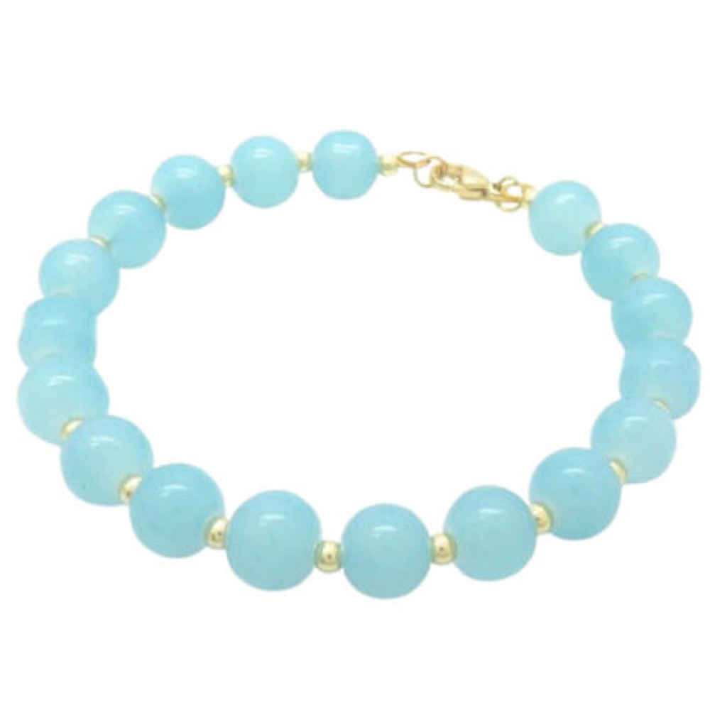 Βραχιόλι PUPPIS Stainless Steel Σταθερό Χρυσό με Τυρκουάζ Πέτρες - PUB88074G