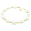 Βραχιόλι PUPPIS Stainless Steel Σταθερό Χρυσό με Λευκές Πέρλες - PUB88076G