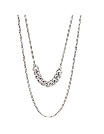 Κολιέ PUPPIS Stainless Steel Double Chain - PUP19490S