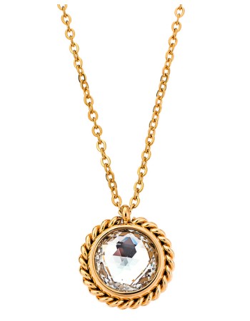 Μενταγιόν PUPPIS Stainless Steel Necklace Crystal White Gold PUP30580G - PUP30580G