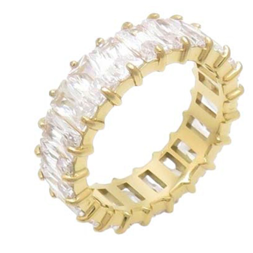 Δαχτυλίδι PUPPIS Gold Plated Stainless Steel Crystal - PUR12675G