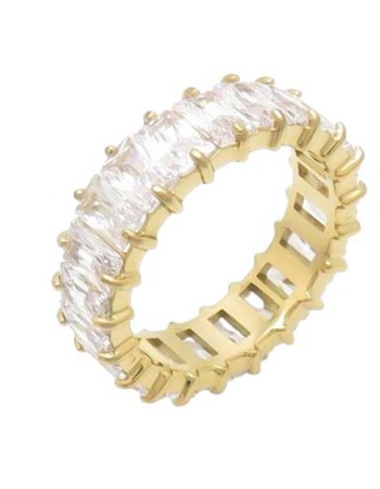 Δαχτυλίδι PUPPIS Gold Plated Stainless Steel Crystal - PUR12675G