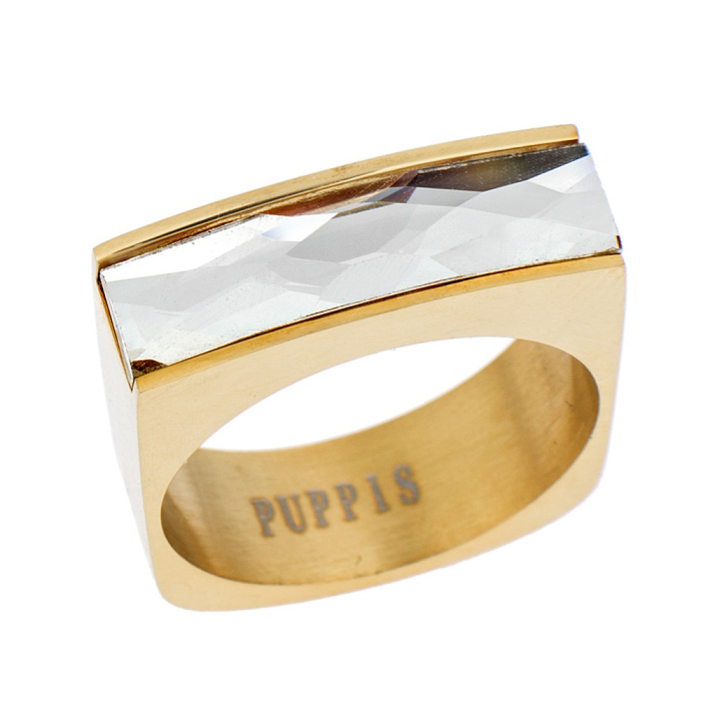 Δαχτυλίδι PUPPIS Gold Steel - PUR38119G