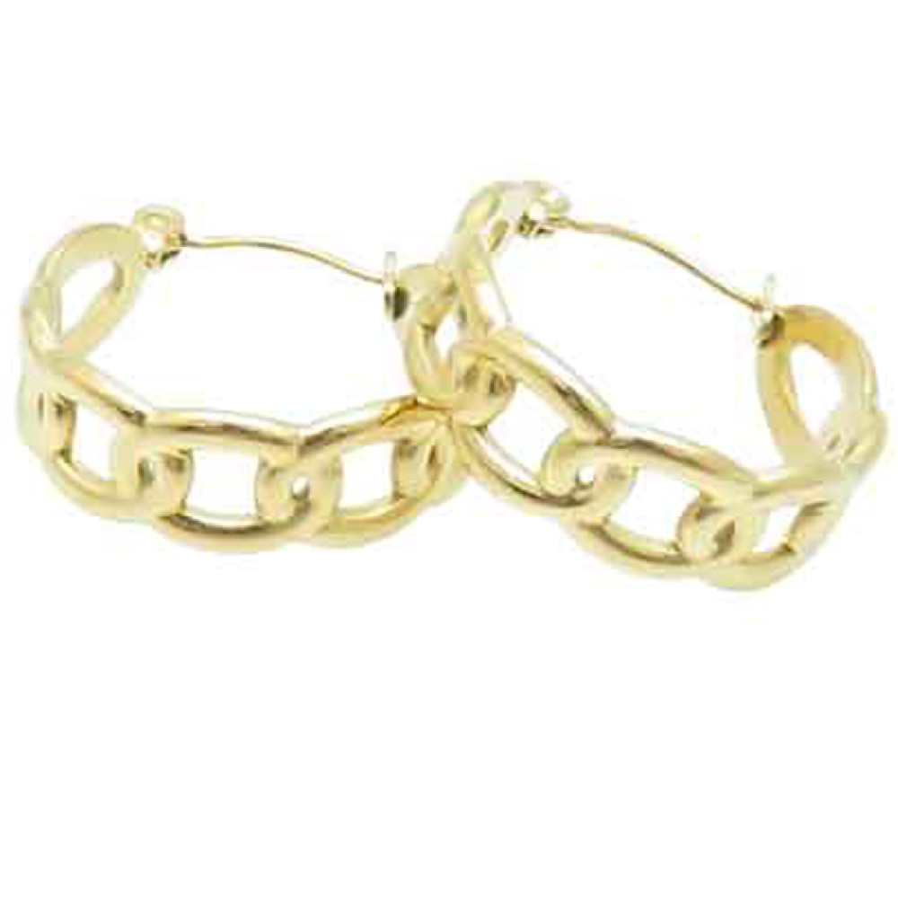 Σκουλαρίκια PUPPIS Κρίκοι Stainless Steel Gold Plated - PUW02914G