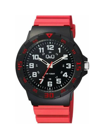 Ρολόι Q&Q Unisex Red με Λουράκι από Καουτσούκ - VR18J013Y