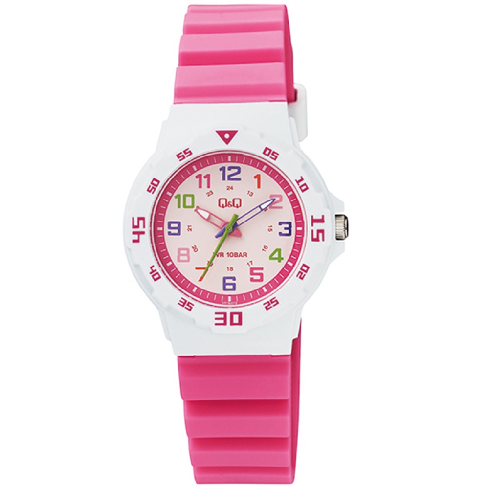 Ρολόι Q&Q Kids Pink με Λουράκι από Καουτσούκ - VR19J012Y