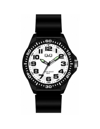 Ρολόι Q&Q Unisex Black με Λουράκι από Καουτσούκ - VS16J006Y