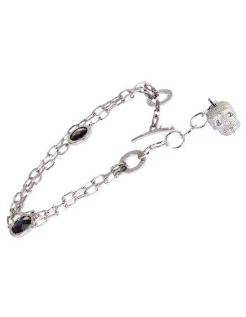 Βραχιόλι Rebecca Manhattan Silver-Black από Ορείχαλκο - BMNBBB03