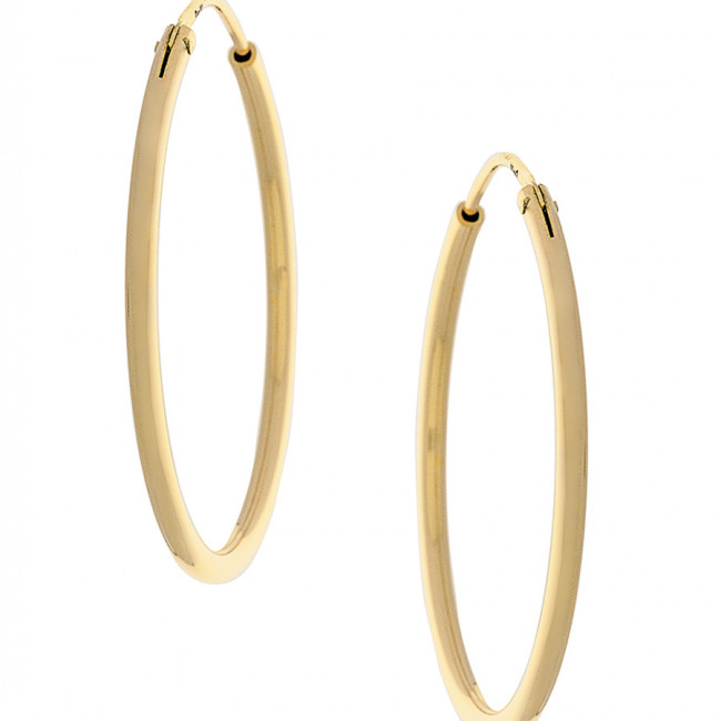 Σκουλαρίκια Κρίκοι 1,5 x 3 mm Senza Ασημένια 925 Επιχρυσωμένα - 9A-SC068-3